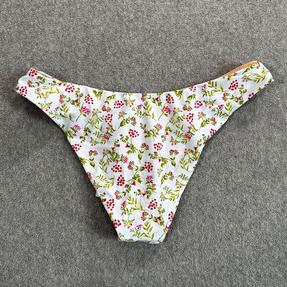J.Crew Curved-Waist Cheeky Bikini Bottom Cloud Meadow Floral Swim Medium BF140 - Picture 8 of 8